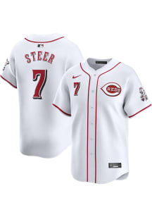 Spencer Steer Nike Cincinnati Reds Mens White Home Limited Baseball Jersey
