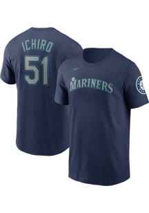 Ichiro Suzuki Seattle Mariners Navy Blue Home Short Sleeve Player T Shirt