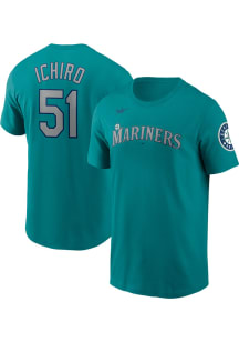 Ichiro Suzuki Seattle Mariners Teal Alt Short Sleeve Player T Shirt