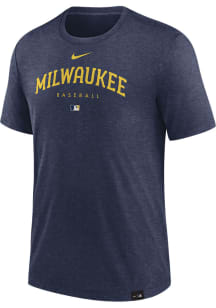 Nike Milwaukee Brewers Navy Blue Early Work Short Sleeve Fashion T Shirt