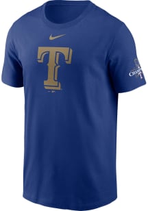 Nike Texas Rangers Blue 2023 World Series Gold Collection Short Sleeve T Shirt
