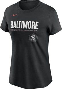 Nike Baltimore Orioles Womens Black Connect Short Sleeve T-Shirt