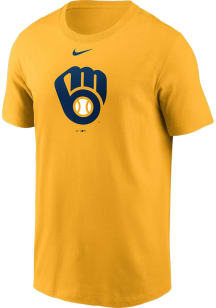 Nike Milwaukee Brewers Gold Cotton Short Sleeve T Shirt