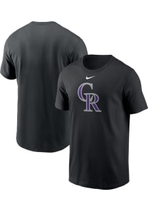 Nike Colorado Rockies Black Large Logo Short Sleeve T Shirt