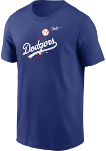 Nike Los Angeles Dodgers Blue Coop Logo Short Sleeve T Shirt