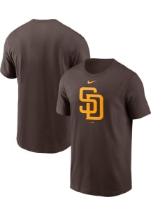 Nike San Diego Padres Brown Large Logo Short Sleeve T Shirt