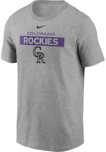 Nike Colorado Rockies Grey Wordmark Short Sleeve T Shirt