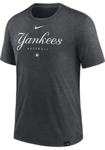 Nike New York Yankees Charcoal Early Work Short Sleeve Fashion T Shirt