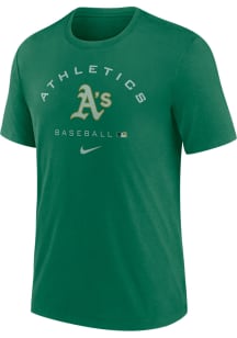 Nike Oakland Athletics Green Early Work Short Sleeve Fashion T Shirt