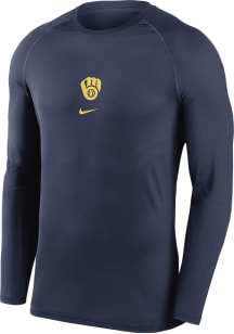 Nike Milwaukee Brewers Navy Blue Breathe Long Sleeve T-Shirt