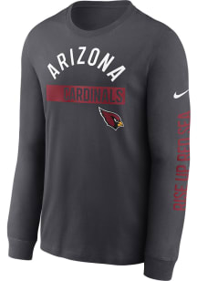 Nike Arizona Cardinals Grey Team Name Color Bar Long Sleeve T Shirt
