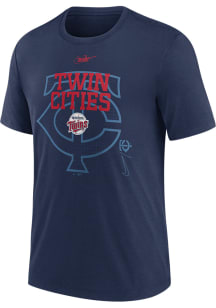 Nike Minnesota Twins Navy Blue Tri-Blend Short Sleeve Fashion T Shirt
