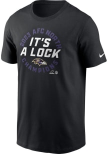 Nike Baltimore Ravens Black 2023 Division Champions Short Sleeve T Shirt