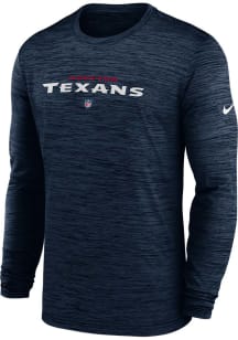 Nike Houston Texans Navy Blue Sideline Team Velocity Long Sleeve T-Shirt