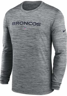 Nike Denver Broncos Grey Sideline Team Velocity Long Sleeve T-Shirt
