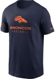 Nike Denver Broncos Navy Blue Sideline Short Sleeve T Shirt