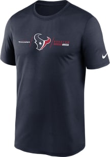 Nike Houston Texans Navy Blue Legend Horizontal Lockup Short Sleeve T Shirt