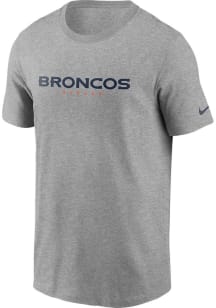Nike Denver Broncos Grey Wordmark Essential Short Sleeve T Shirt