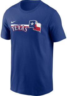 Nike Texas Rangers Blue Local Team Phrase Short Sleeve T Shirt