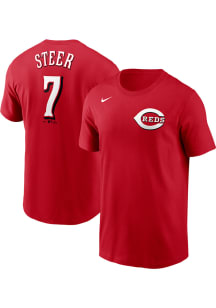 Spencer Steer Cincinnati Reds Red Home Short Sleeve Player T Shirt