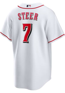 Spencer Steer Cincinnati Reds Mens Replica Home Jersey - White