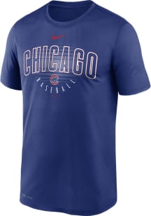 Nike Chicago Cubs Blue Wordmark Outline Short Sleeve T Shirt