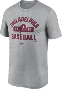 Nike Philadelphia Phillies Grey Legend Tee Coop Logo Short Sleeve T Shirt