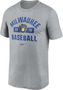 Nike Milwaukee Brewers Grey Legend Tee Coop Logo Short Sleeve T Shirt