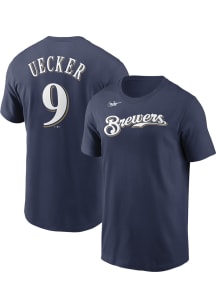 Bob Uecker Milwaukee Brewers Navy Blue Home Short Sleeve Player T Shirt
