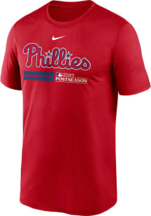 Nike Philadelphia Phillies Red 2023 AC Postseason Participant Dugout Short Sleeve T Shirt