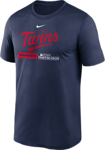 Nike Minnesota Twins Navy Blue 2023 AC Postseason Participant Dugout Short Sleeve T Shirt