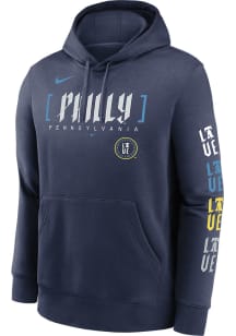 Nike Philadelphia Phillies Mens Navy Blue City Connect Long Sleeve Hoodie