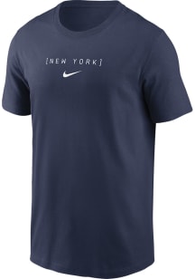 Nike New York Yankees Navy Blue Large Logo Back Stack Short Sleeve T Shirt