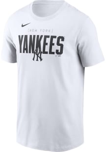 Nike New York Yankees White Home Team Bracket Short Sleeve T Shirt