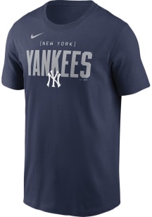 Nike New York Yankees Navy Blue Home Team Bracket Short Sleeve T Shirt
