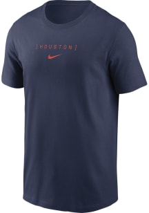 Nike Houston Astros Navy Blue Large Logo Back Stack Short Sleeve T Shirt