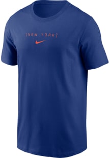 Nike New York Mets Blue Large Logo Back Stack Short Sleeve T Shirt