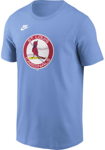 Nike St Louis Cardinals Light Blue Cooperstown Team Logo Short Sleeve T Shirt