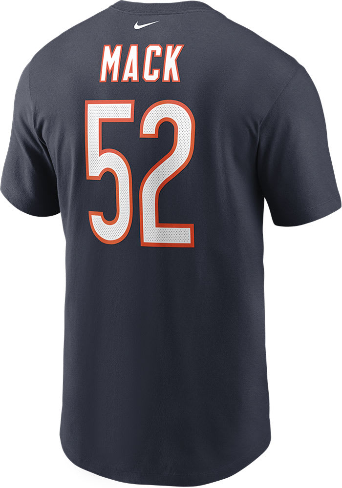 Khalil Mack Chicago Bears Navy Blue Name Number Short Sleeve Player T Shirt