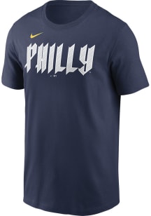 Nike Philadelphia Phillies Navy Blue City Connect Wordmark Short Sleeve T Shirt