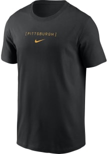 Nike Pittsburgh Pirates Black Large Logo Back Stack Short Sleeve T Shirt