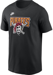 Nike Pittsburgh Pirates Black Cooperstown Team Logo Short Sleeve T Shirt