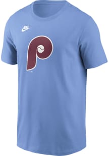 Nike Philadelphia Phillies Light Blue Cooperstown Team Logo Short Sleeve T Shirt