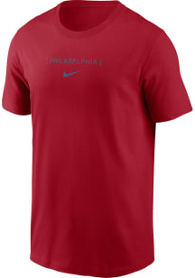 Nike Philadelphia Phillies Red Large Logo Back Stack Short Sleeve T Shirt