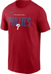 Nike Philadelphia Phillies Red Home Team Bracket Short Sleeve T Shirt