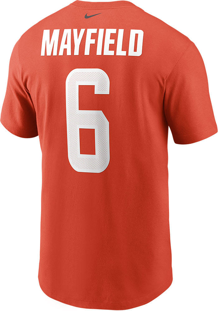 Baker Mayfield Cleveland Browns Orange Name Number Short Sleeve Player T Shirt