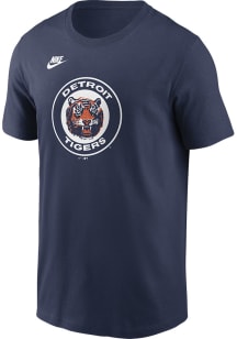 Nike Detroit Tigers Navy Blue Cooperstown Team Logo Short Sleeve T Shirt