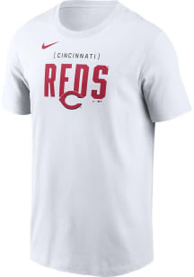 Nike Cincinnati Reds White Home Team Bracket Short Sleeve T Shirt
