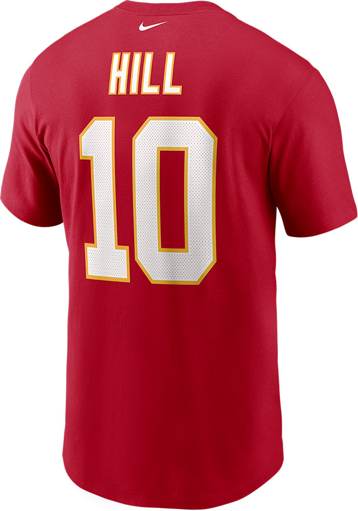 Tyreek Hill Kansas City Chiefs Red Name And Number Short Sleeve Player T Shirt