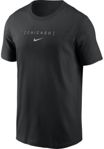 Nike Chicago White Sox Black Large Logo Back Stack Short Sleeve T Shirt